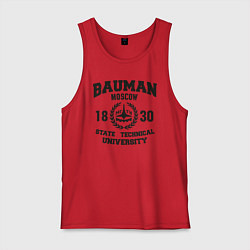 Майка мужская хлопок BAUMAN University, цвет: красный
