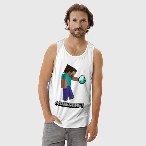 Мужская майка Minecraft Rock / Белый – фото 3
