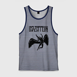 Майка мужская хлопок Led Zeppelin Swan, цвет: синяя тельняшка