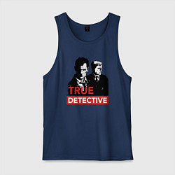 Майка мужская хлопок True Detective, цвет: тёмно-синий