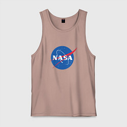 Майка мужская хлопок NASA: Logo, цвет: пыльно-розовый