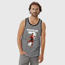 Майка мужская хлопок Ronaldo 07, цвет: черная тельняшка — фото 2