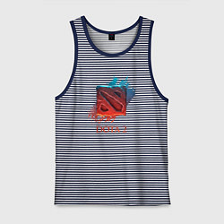 Майка мужская хлопок Dota 2 Shadows, цвет: синяя тельняшка