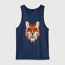 Майка мужская хлопок Дизайнерская лиса, цвет: тёмно-синий