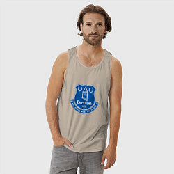 Майка мужская хлопок Эвертон logo - nil satis nisi optimum, цвет: миндальный — фото 2
