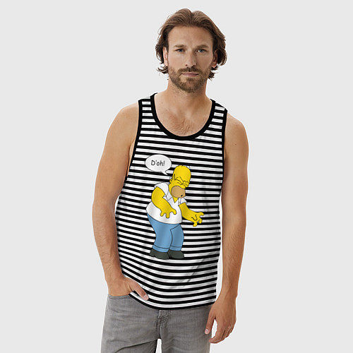 Мужская майка D'oh mood / Черная тельняшка – фото 3