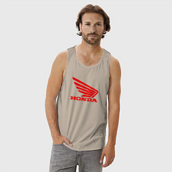 Майка мужская хлопок Honda Red, цвет: миндальный — фото 2