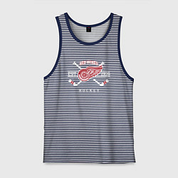 Майка мужская хлопок Detroit Red Wings: Est.1926, цвет: синяя тельняшка