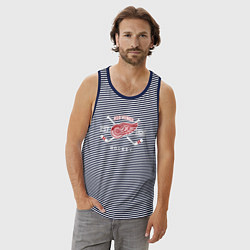 Майка мужская хлопок Detroit Red Wings: Est.1926, цвет: синяя тельняшка — фото 2