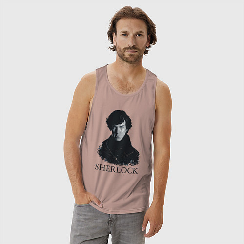 Мужская майка Sherlock Art / Пыльно-розовый – фото 3