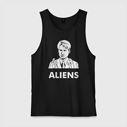 Майка мужская хлопок Mulder Aliens, цвет: черный