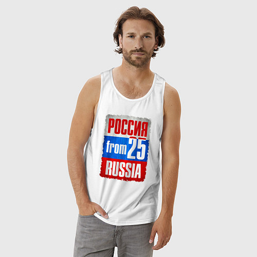Мужская майка Russia: from 25 / Белый – фото 3