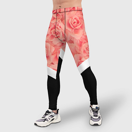 Мужские тайтсы Розовые розы / 3D-принт – фото 3