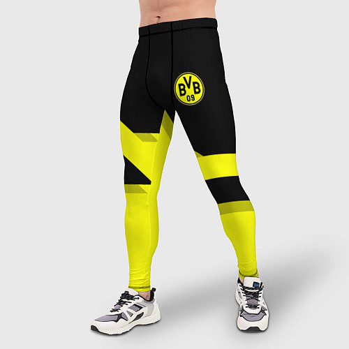 Мужские тайтсы BVB FC: Yellow style / 3D-принт – фото 3