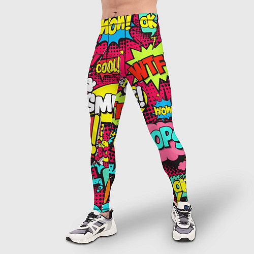 Мужские тайтсы Слова из комиксов / 3D-принт – фото 3