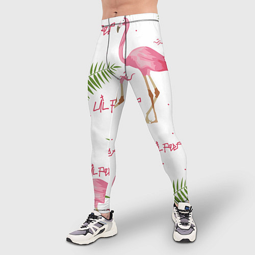Мужские тайтсы Lil Peep: Pink Flamingo / 3D-принт – фото 3