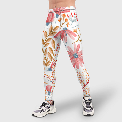 Мужские тайтсы Цветы / 3D-принт – фото 3