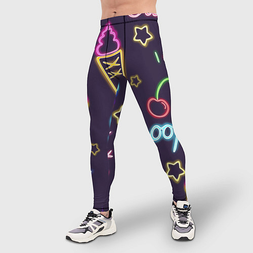 Мужские тайтсы Мороженное неон / 3D-принт – фото 3