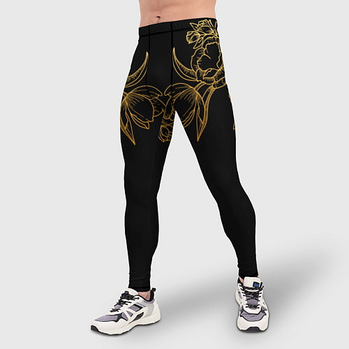 Мужские тайтсы Цветы / 3D-принт – фото 3