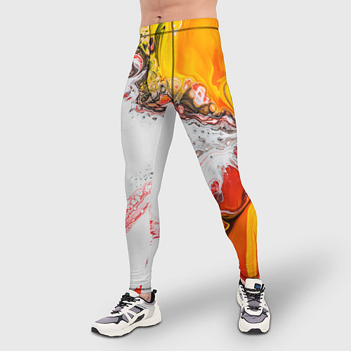 Мужские тайтсы Рисунок желтой краской / 3D-принт – фото 3
