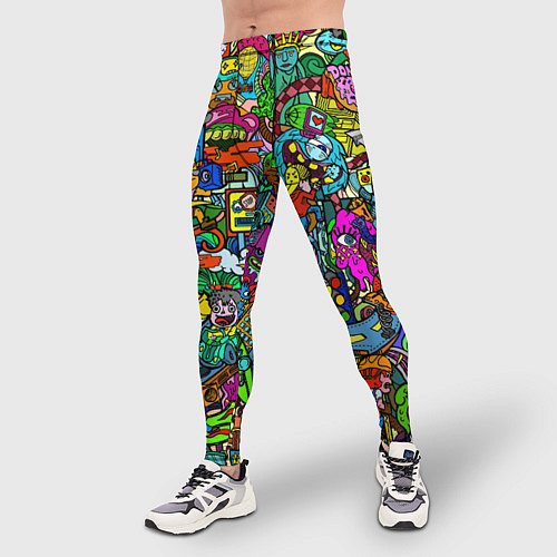 Мужские тайтсы Веселые узоры / 3D-принт – фото 3