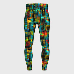Тайтсы мужские Разноцветные штрихи на бирюзе, цвет: 3D-принт