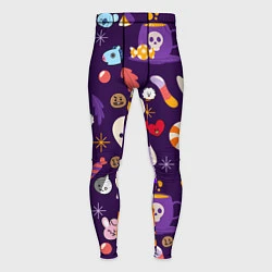 Тайтсы мужские HALLOWEEN BTS BT21 PATTERN БТ21 БТС ХЕЛЛОУИН, цвет: 3D-принт