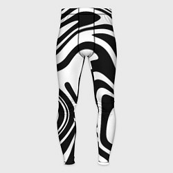 Тайтсы мужские Черно-белые полосы Black and white stripes, цвет: 3D-принт