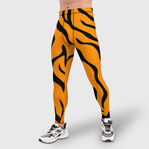 Мужские тайтсы ТИГРИННЫЕ ПОЛОСЫ / 3D-принт – фото 3