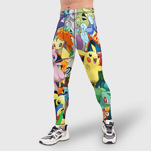 Мужские тайтсы АНИМЕ, ПОКЕМОНЫ ВСЕ ПЕРСОНАЖИ POKEMON / 3D-принт – фото 3