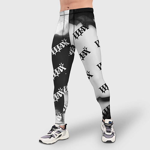 Мужские тайтсы ДРЕВНИЙ УКАЗАТЕЛЬ Черно-белый / 3D-принт – фото 3