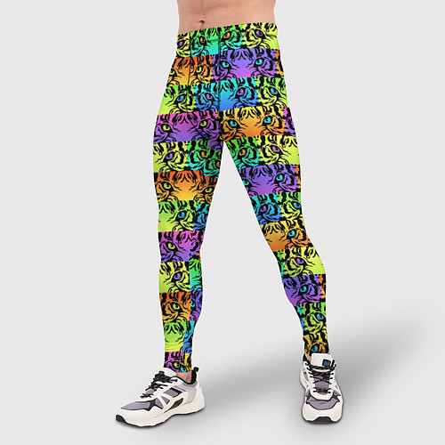 Мужские тайтсы Радужные Тигровые Глаза / 3D-принт – фото 3