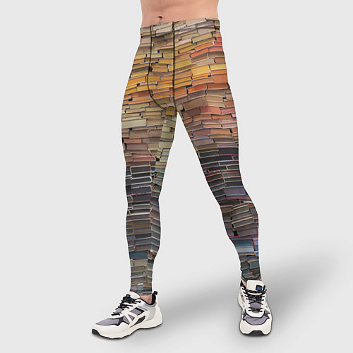 Мужские тайтсы Книжные кирпичики знаний / 3D-принт – фото 3