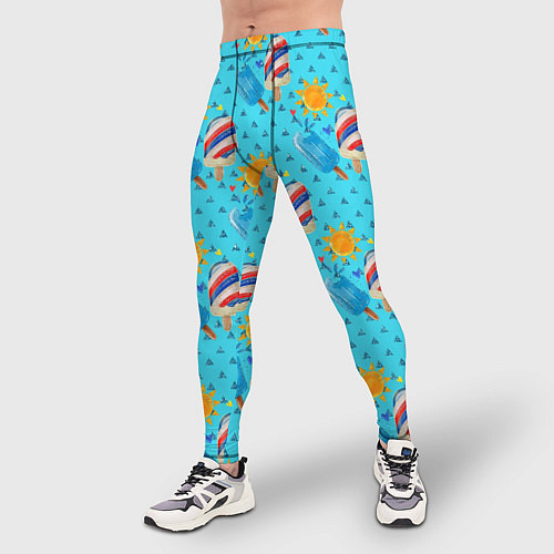 Мужские тайтсы Лето Мороженое / 3D-принт – фото 3