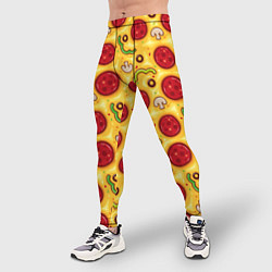 Тайтсы мужские Pizza salami, цвет: 3D-принт — фото 2