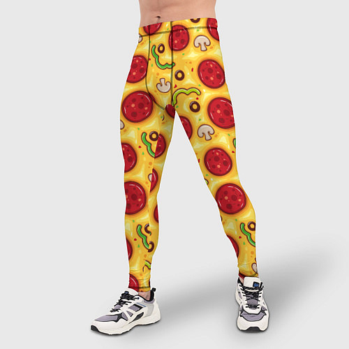 Мужские тайтсы Pizza salami / 3D-принт – фото 3