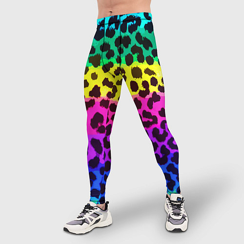 Мужские тайтсы Leopard Pattern Neon / 3D-принт – фото 3