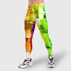 Тайтсы мужские Геометрический паттерн 3D Neon, цвет: 3D-принт — фото 2