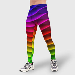 Тайтсы мужские Color line neon pattern Abstraction Summer 2023, цвет: 3D-принт — фото 2