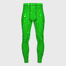 Тайтсы мужские Зеленый фон с росой, цвет: 3D-принт