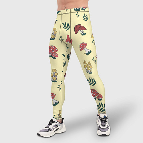 Мужские тайтсы Mushroom, грибы- грибочки / 3D-принт – фото 3