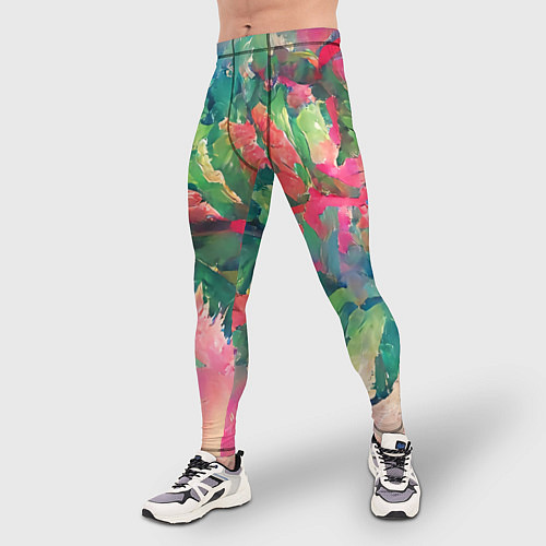 Мужские тайтсы Тропический микс / 3D-принт – фото 3