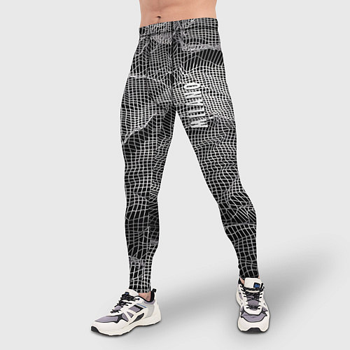 Мужские тайтсы Мятая сетчатая ткань Crumpled Mesh Fabric / 3D-принт – фото 3