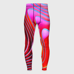 Тайтсы мужские Разноцветные неоновые полосы Волна Multicolored ne, цвет: 3D-принт