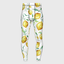 Тайтсы мужские Лимоны Нарисованные Акварелью, цвет: 3D-принт
