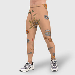 Тайтсы мужские Паттерн в стиле Стимпанк Ретро, цвет: 3D-принт — фото 2
