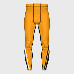 Тайтсы мужские Mens Style Чёрное с оранжевым - вариант без надпис, цвет: 3D-принт
