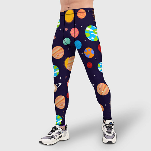 Мужские тайтсы Солнечная Система Планет / 3D-принт – фото 3