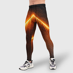 Тайтсы мужские Неоновая крыша здания - Оранжевый, цвет: 3D-принт — фото 2