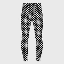 Тайтсы мужские Абстрактная чёрно-белая мозаика, цвет: 3D-принт